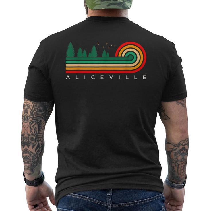 Evergreen Vintage Stripes Aliceville Alabama Men's T-shirt Back Print