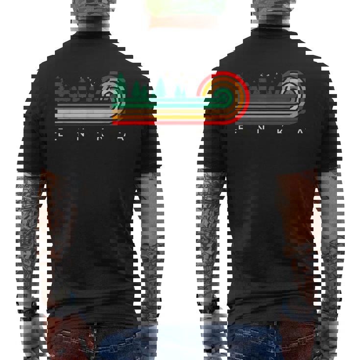 Evergreen Vintage Stripes Enka North Carolina Men's T-shirt Back Print