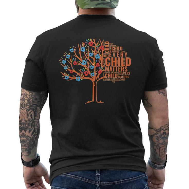 Every Child In Matters Tree Orange Day Men's T-shirt Back Print
