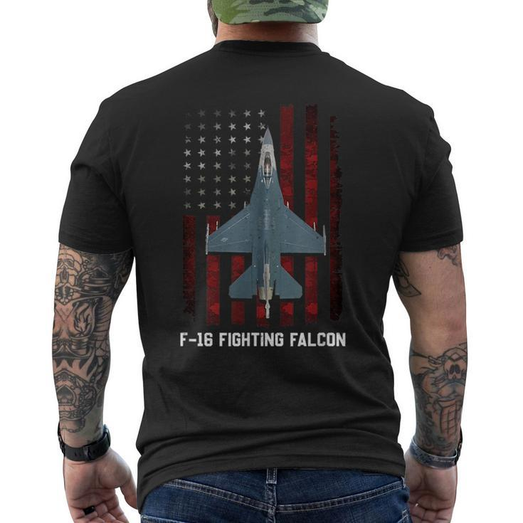 F-16 Fighting Falcon - F 16 Plane F-16 Falcon  Mens Back Print T-shirt