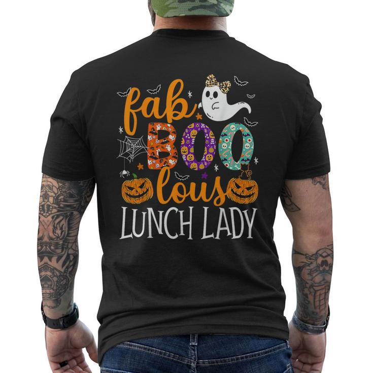 Fab Boo Lous Lunch Lady Cute Ghost Pumpkin Halloween Men's T-shirt Back Print