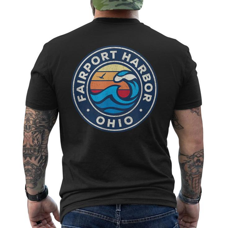 Fairport Harbor Ohio Oh Vintage Nautical Waves Men's T-shirt Back Print