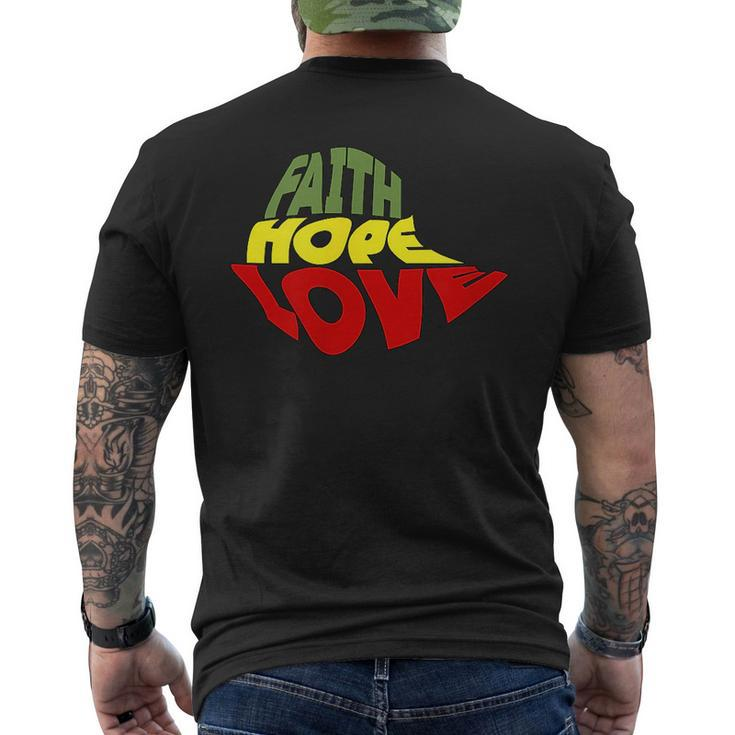 Faith Hope And Love On Ethiopian Map Trendy Mens Back Print T-shirt