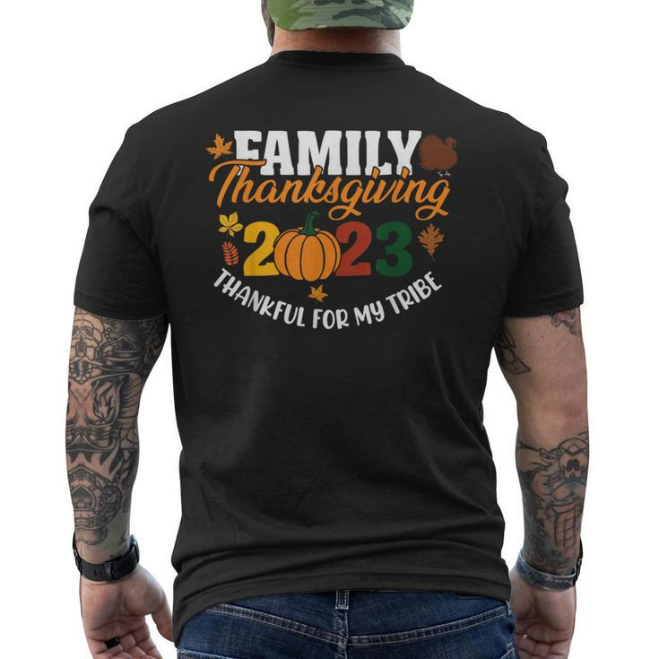 Family Thanksgiving 2023 Thankful For My Tribe Men's T-shirt Back Print