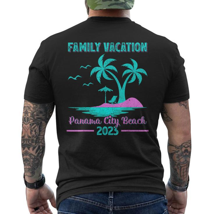 Family Vacation 2023 Palm Tree Florida Panama City Beach  Mens Back Print T-shirt