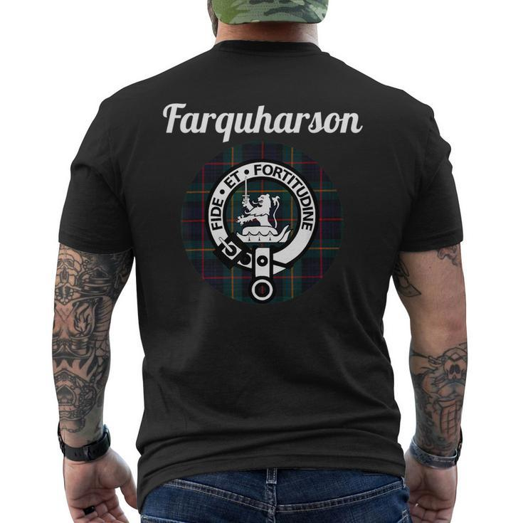 Farquharson Clan Scottish Name Coat Of Arms Tartan Mens Back Print T-shirt