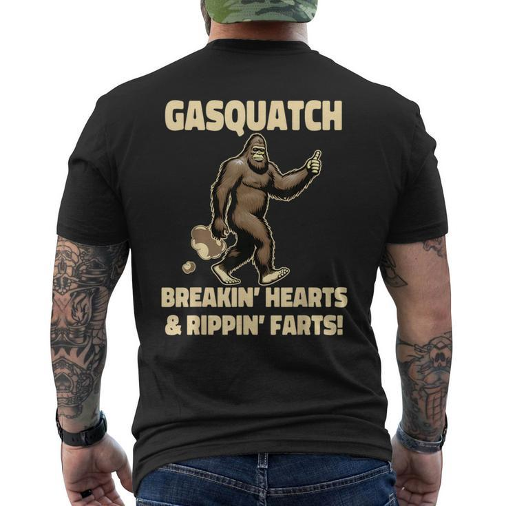 Farting Bigfoot Breaking Hearts And Ripping Farts Sasquatch Men's T-shirt Back Print
