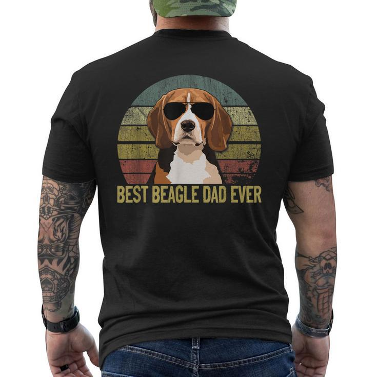 Fathers Day Beagle Dog Dad Vintage Best Beagle Dad Ever Men's Back Print T-shirt