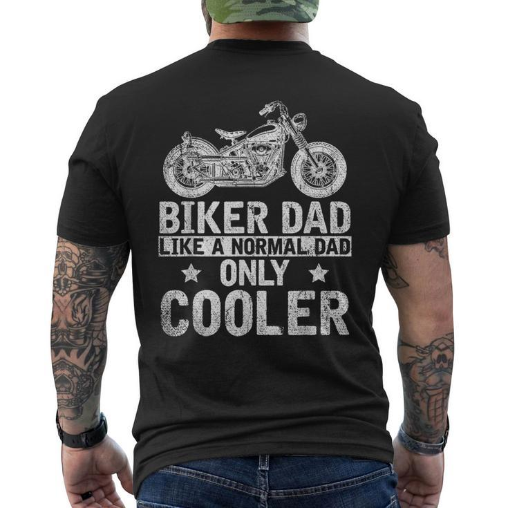Fathers Day Bike Riding Dad Motorcycle Biker Men's Back Print T-shirt