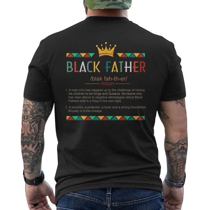 Fathers Day Black African American Father Definition Graphic  Mens Back Print T-shirt