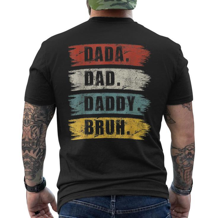 Fathers Day Dada Daddy Dad Bruh Vintage Men's Back Print T-shirt