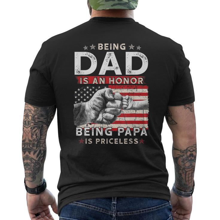 Fathers Day  For Dad An Honor Being Papa Is Priceless  Men's Crewneck Short Sleeve Back Print T-shirt