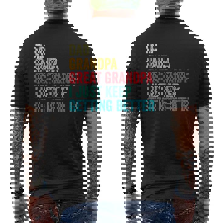 Fathers Day Grandpa Gift From Grandkids Dad Great Grandpa  Mens Back Print T-shirt