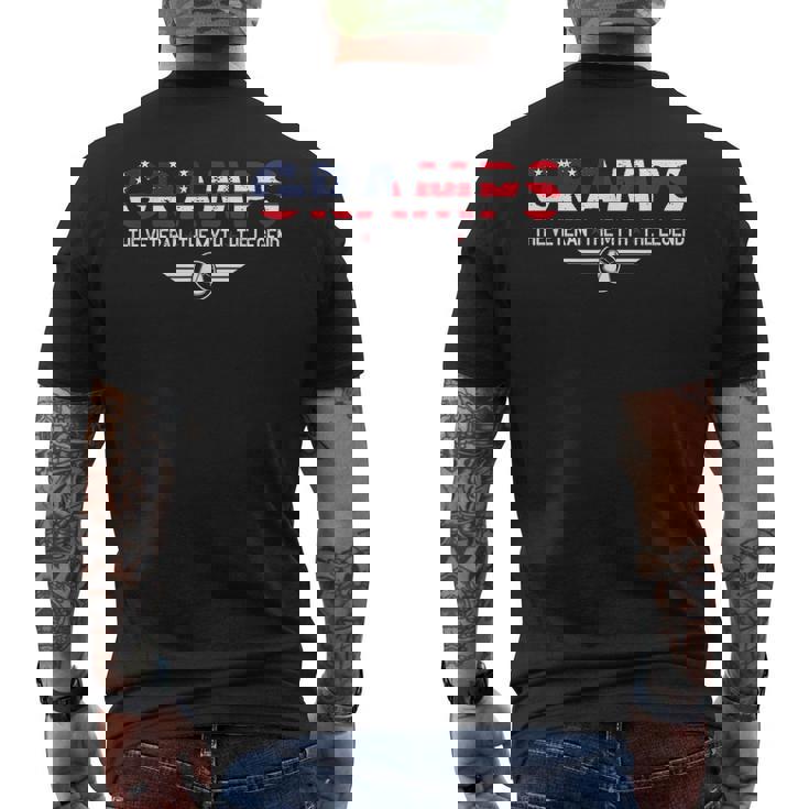 Fathers Day Grandpa Gramps The Veteran Myth Legend Men's Back Print T-shirt
