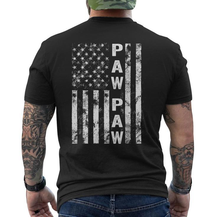 Fathers Day Paw Paw  America Flag Gift For Men  Mens Back Print T-shirt