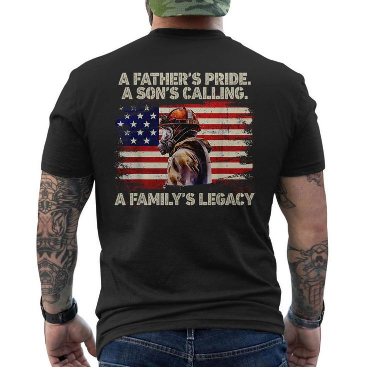 Fathers Pride A Sons Calling A Familys Legacy Firefighter  Mens Back Print T-shirt