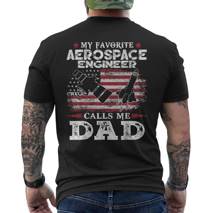 My Favorite Aerospace Engineer Calls Me Dad Usa Flag Father Men's Back Print T-shirt
