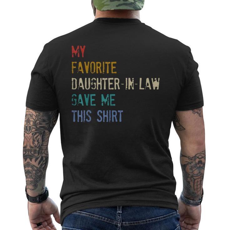 My Favorite Daughterinlaw Gave Me This Fathers Day Men's Back Print T-shirt