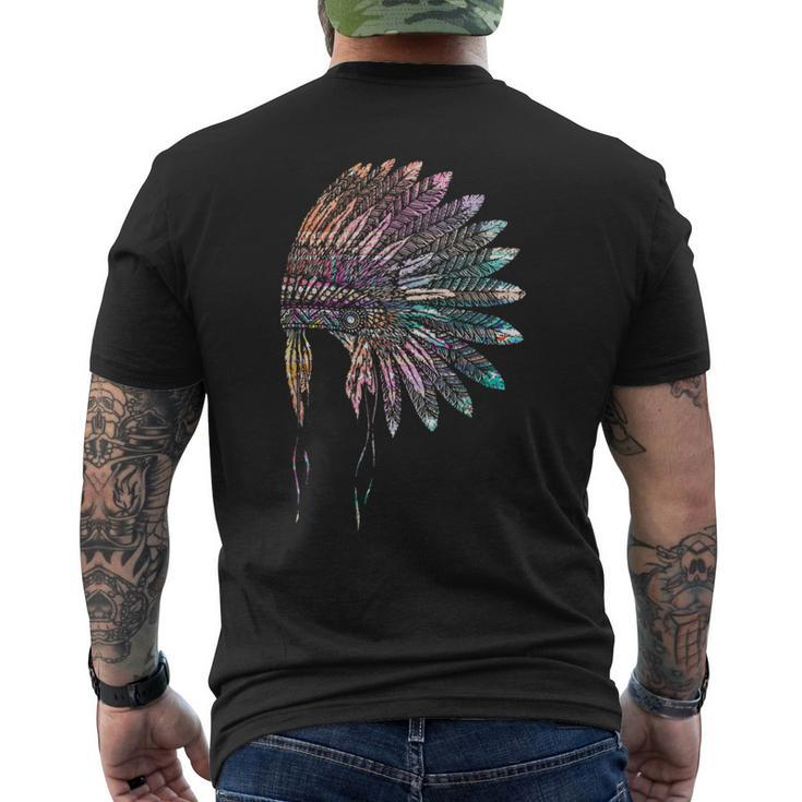 Feathers Headdress Native American Roots Native American Men's T-shirt Back Print