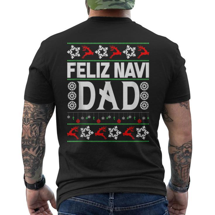 Feliz Navi Dad-Navidad Ugly Christmas Sweater Men's T-shirt Back Print