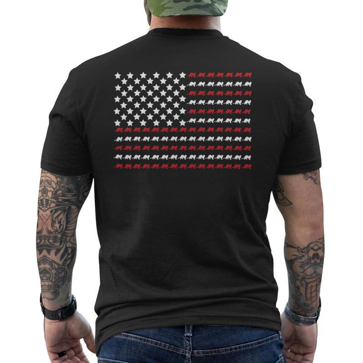 Ferret 4Th Of July Paw Print American Flag Mens Back Print T-shirt