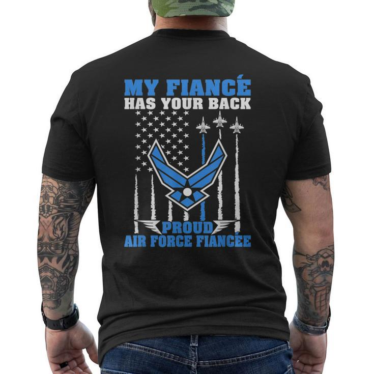 My Fiance Has Your Back Proud Air Force Fiancee Lover Men's Back Print T-shirt