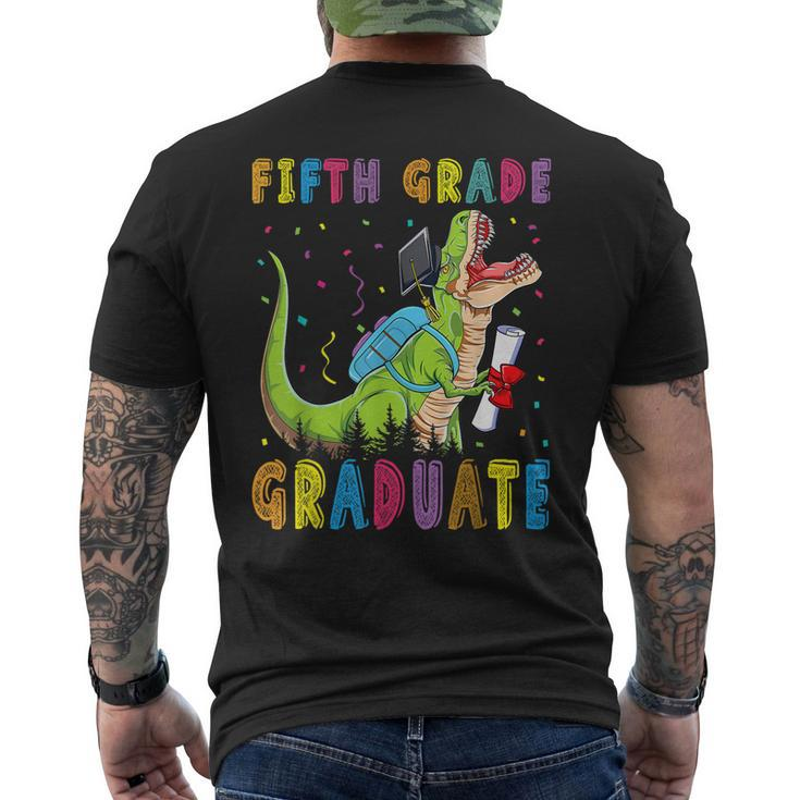 Fifth Grade Graduate Dinosaur Trex Fifth Grade Graduation Men's Back Print T-shirt