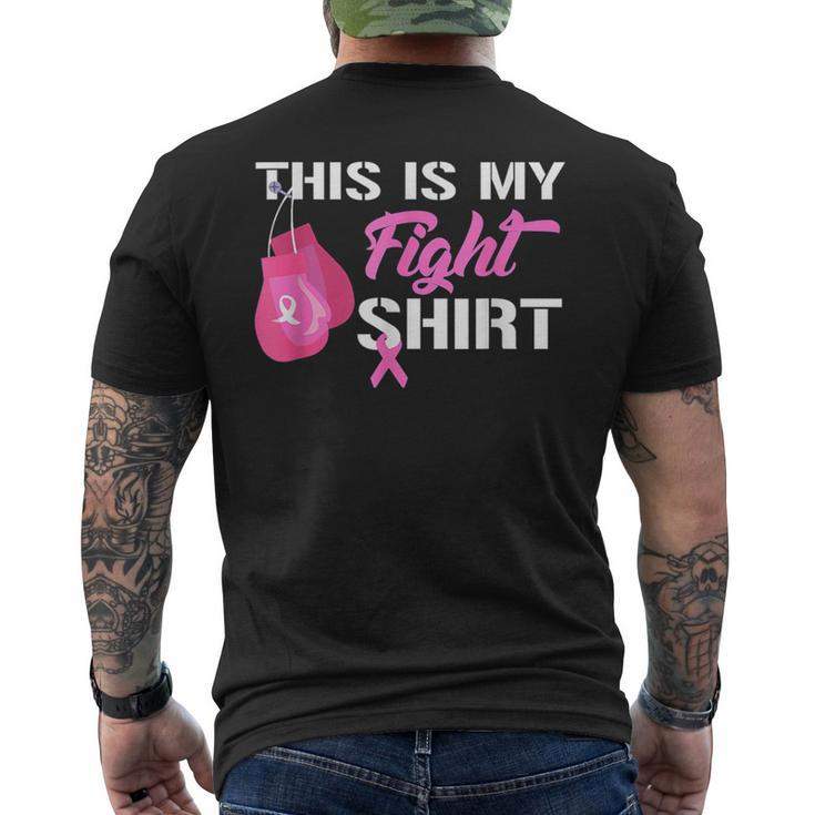 This Is My Fight Breast Cancer Fighter Pink Boxing Glove Men's T-shirt Back Print