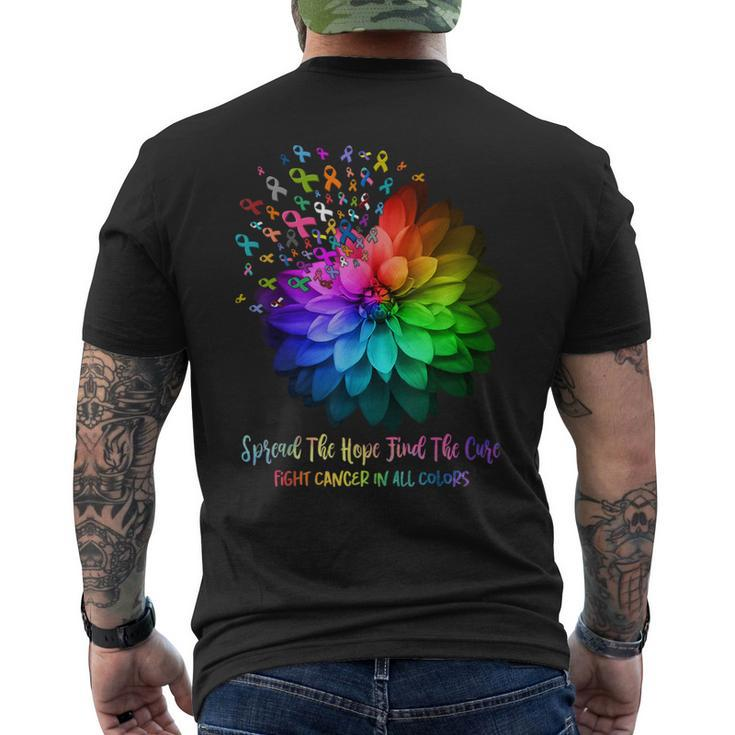 Fight Cancer In All Color Spread The Hope Find A Cure  Mens Back Print T-shirt