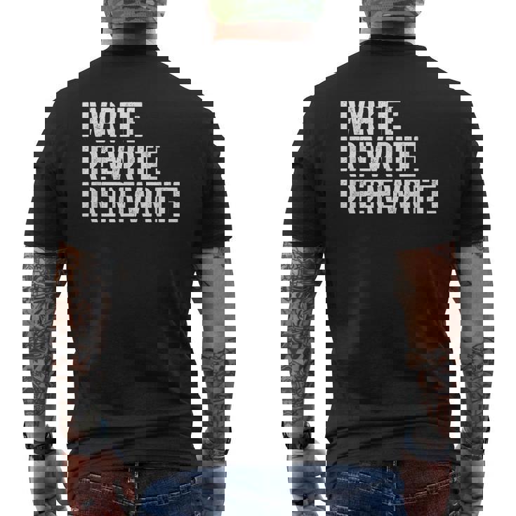 Filmmaking Book Author I Write I Rewrite Screen Writing Writing Funny Gifts Mens Back Print T-shirt