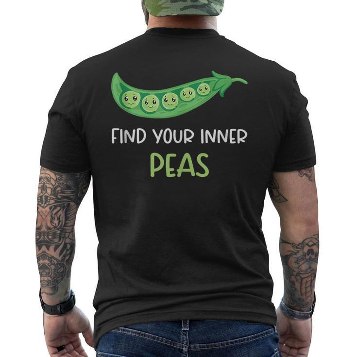 Find Your Inner Peas - Funny Pea Pun Jokes Motivational Pun  Mens Back Print T-shirt