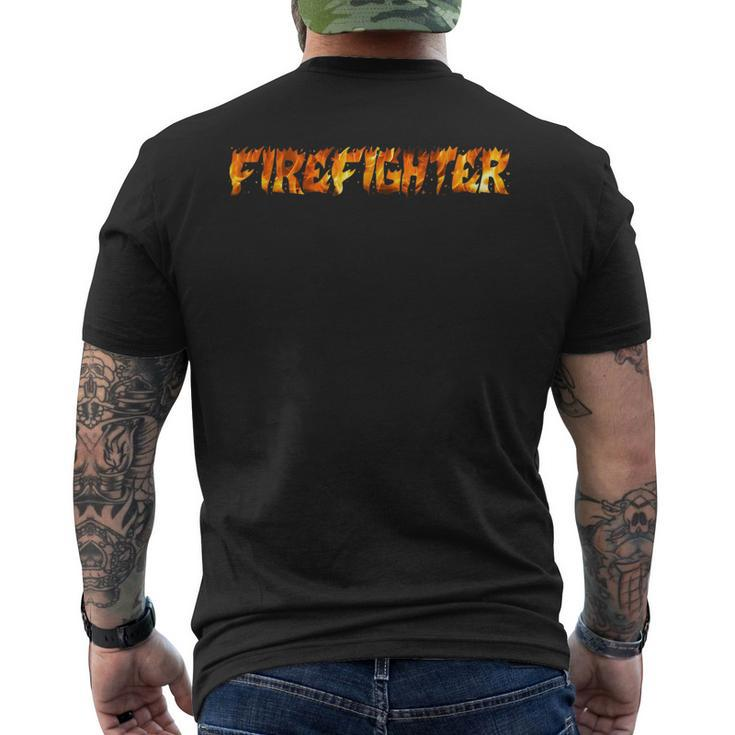 Firefighter Design Pride Courage Fire Chief Rescuers Fireman  Mens Back Print T-shirt