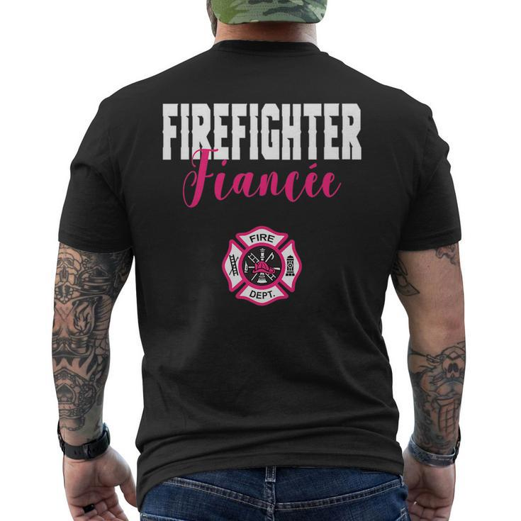 Firefighter Fiancee  For Support Of Your Fireman Mens Back Print T-shirt