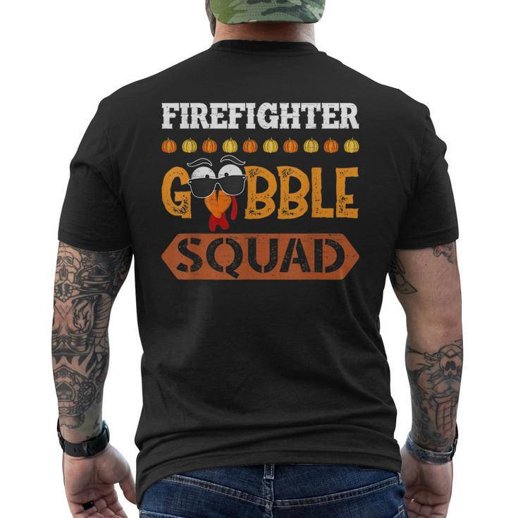 Firefighter Gobble Squad Fireman Turkey Crew Thanksgiving  Mens Back Print T-shirt