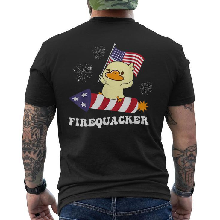 Firequacker Funny Fireworks American Patriotic 4Th July Patriotic Funny Gifts Mens Back Print T-shirt