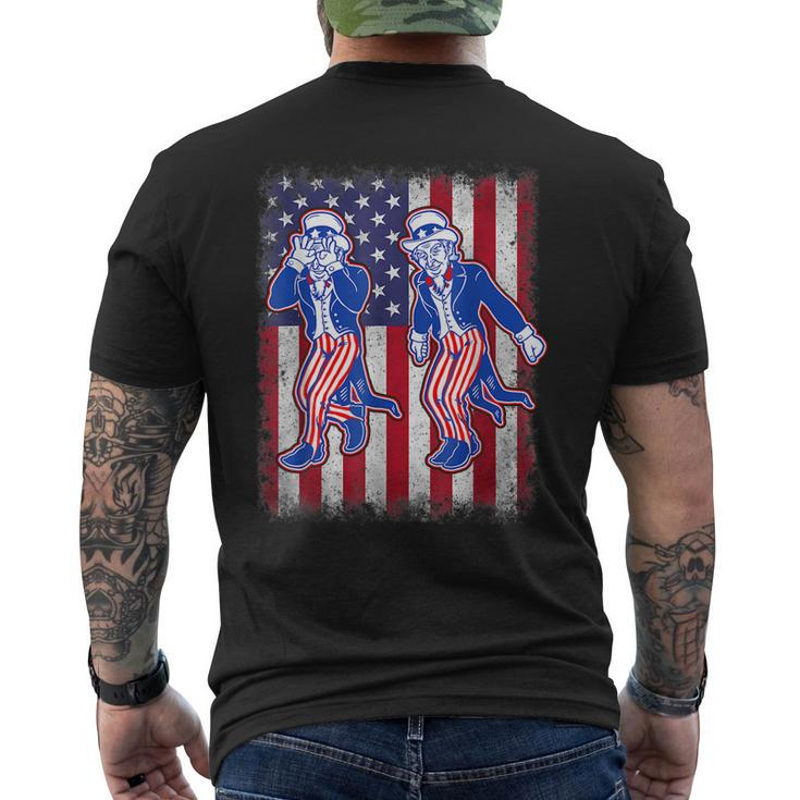 Firework Uncle Sam Griddy Dance 4Th Of July Independence Day Men's Back Print T-shirt