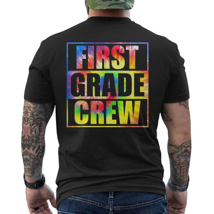 First Grade Crew Retro Groovy Vintage Back To School Mens Back Print T-shirt