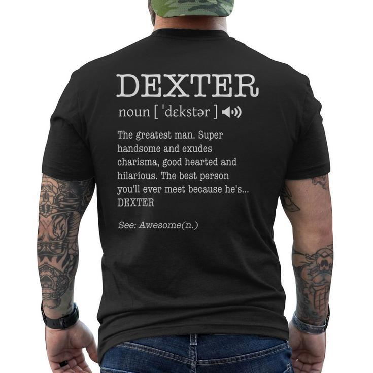 First Name Dexter Funny Adult Definition Mens Personalized  Mens Back Print T-shirt