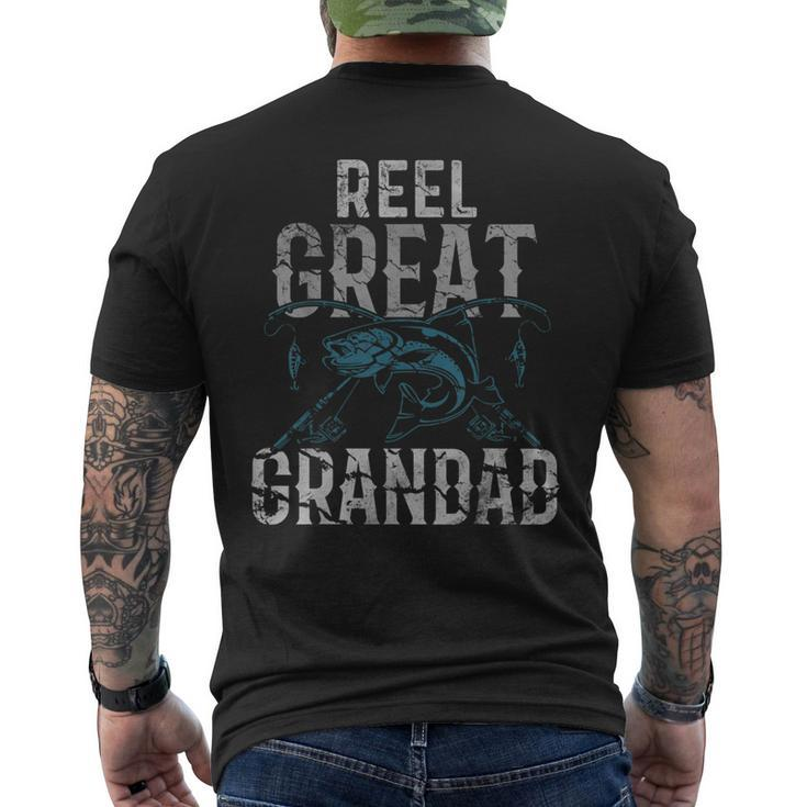 Fishermen Reel Great Grandad Fishing Fathers Day  Mens Back Print T-shirt