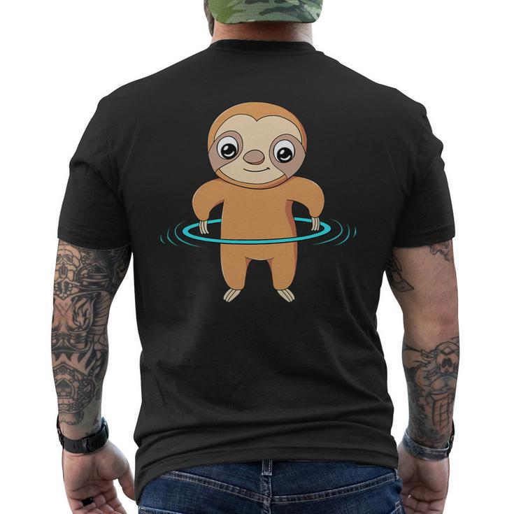 Fitness Dance Hula Hoop Sloth Mens Back Print T-shirt