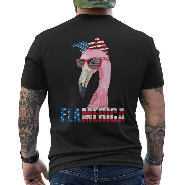 Flamingo 4Th Of July Flamerica Patriotic Mens Back Print T-shirt