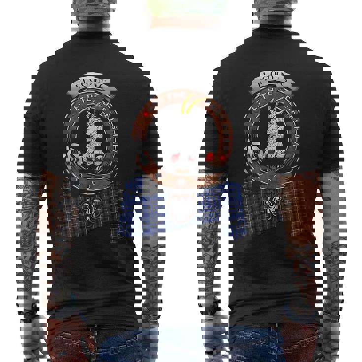 Fleming Scottish Clan Badge & Tartan Mens Back Print T-shirt