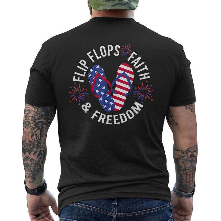 Flip Flops Faith And Freedom Mens Back Print T-shirt
