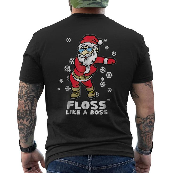 Floss Like A Boss | Funny Dancing Santa Dancing Funny Gifts Mens Back Print T-shirt