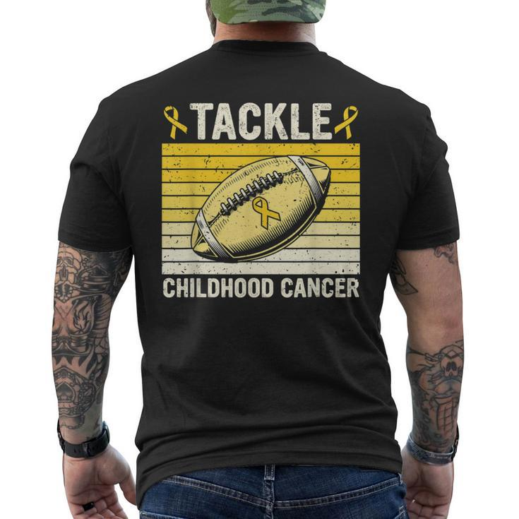 Football Tackle Childhood Cancer Awareness Survivor Support Men's T-shirt Back Print
