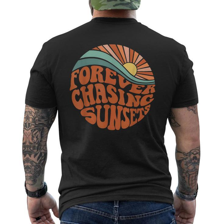 Forever Chasing Sunsets  Mens Back Print T-shirt