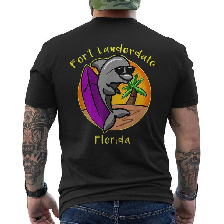Fort Lauderdale Florida Dolphin Vacation Design Souvenir  Mens Back Print T-shirt