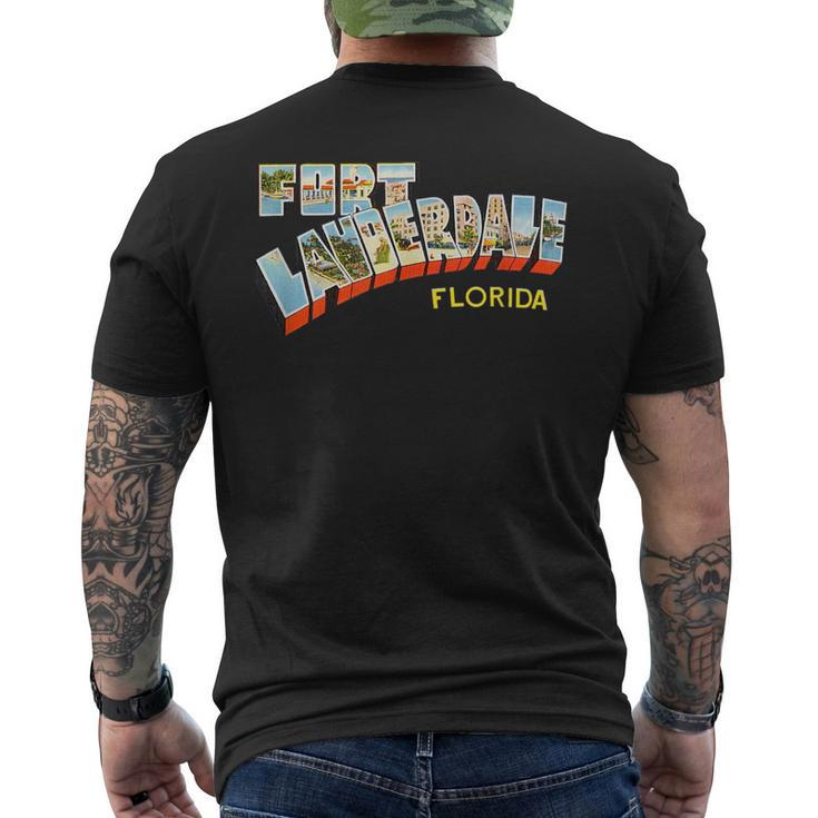 Fort Lauderdale Florida Fl  Vintage Retro T  Mens Back Print T-shirt
