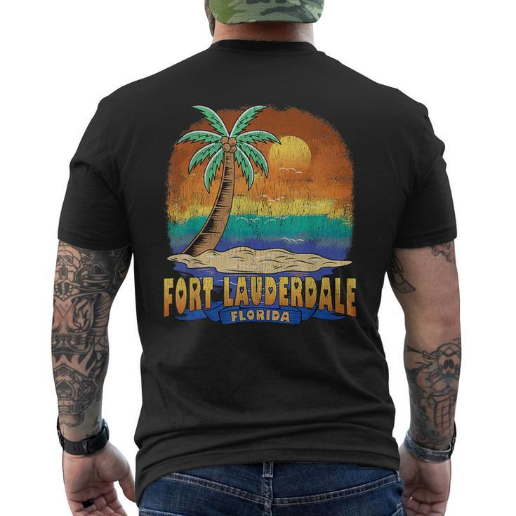 Fort Lauderdale Florida | Vintage Distressed Souvenir  Mens Back Print T-shirt