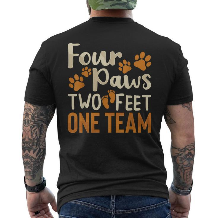Four Paws Two Feet One Team Dog Trainer Training Men's T-shirt Back Print